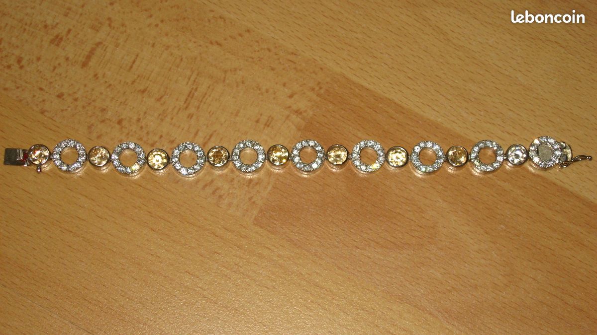 Bracelet en argent et strass (pasc03) (image 1)