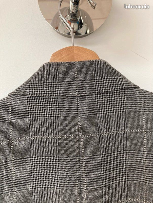 Blazer à carreaux tartan gris H&M taille XS Vêtements