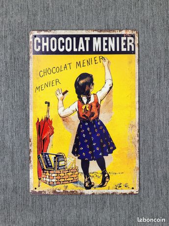 PLAQUE METAL CHOCOLAT MEUNIER/VINTAGE