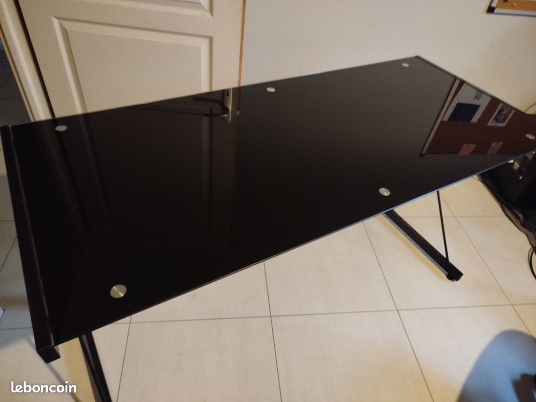 2 Bureaux en verre noirs (image 2)