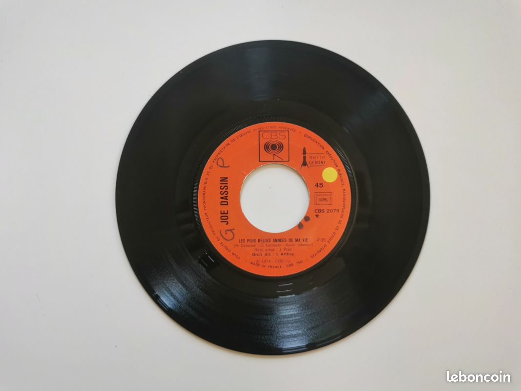 Vinyle 45 Tours Joe Dassin les plus belles années de ma vie (image 4)