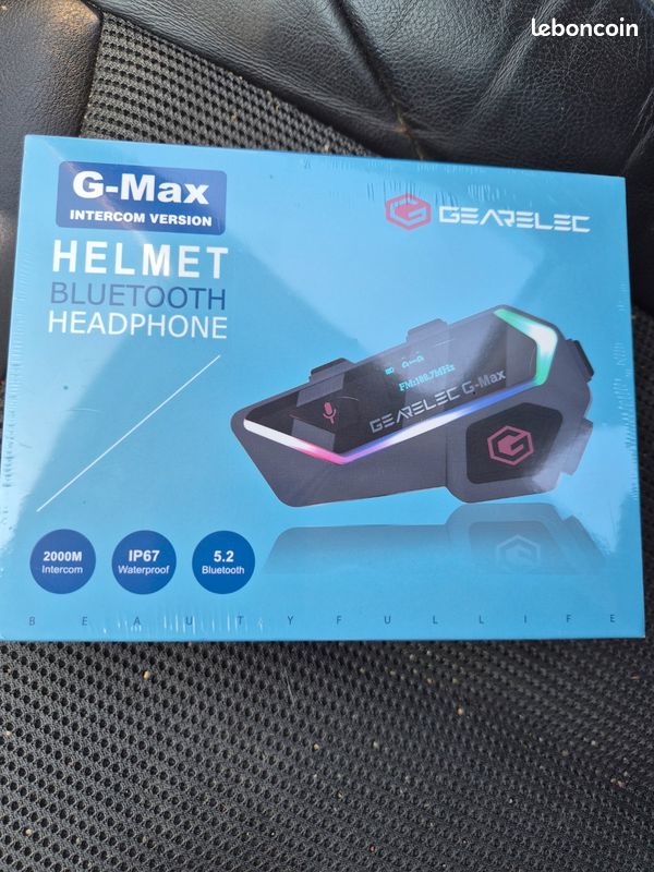 Intercom moto GEARELEC G-Max Bluetooth 5.2 – Neuf sous blister (image 1)