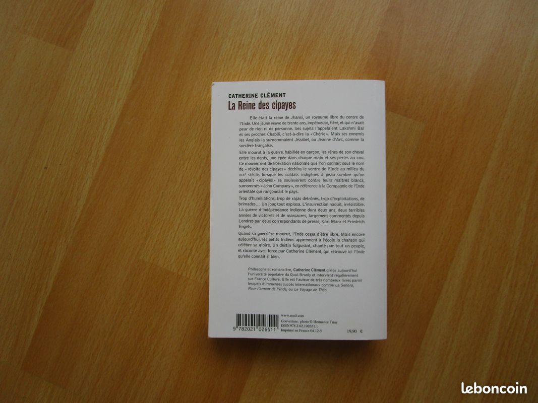 3795-Livre/Récit "La Reine des Cipayes", C. Clément, Seuil (image 2)