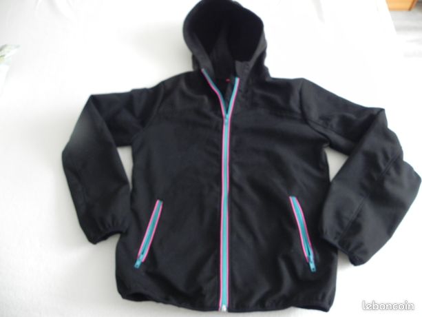 Blouson à capuche noir molletonné Tissiaia mixte (NB6)