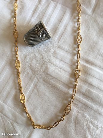 Pendentif Filigrane Romain Plaqué Or Sur Chaîne - Étain - Style Antique - Neuf Avec étiquettes