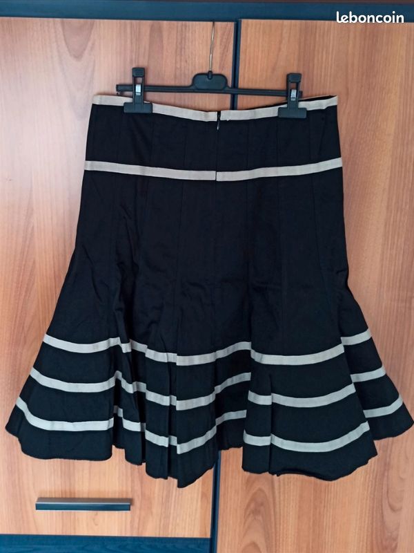Jupe longue en laine mélangée 252j-Jmauricio Noir Caroll - Femme | Place des Tendances