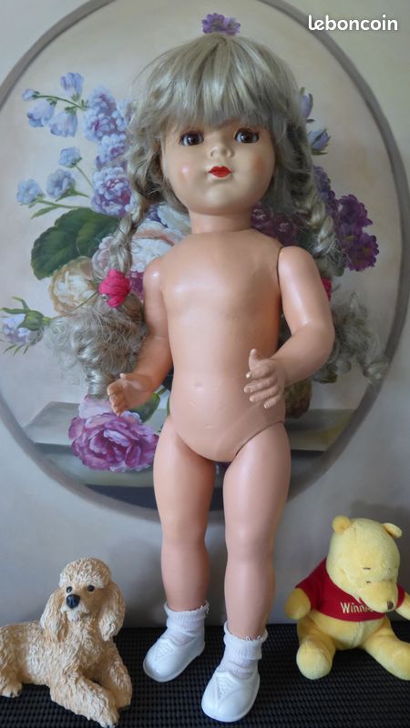 Belle Poupée Ancienne Allemagne Signée C - Corps à Boules - Hauteur 45 Cm