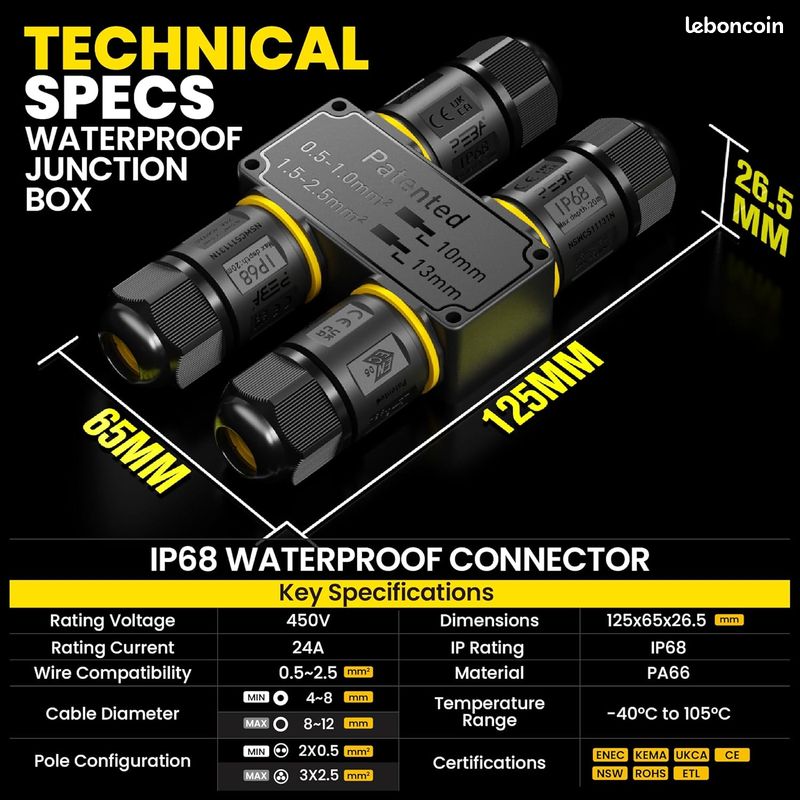 Boîte De Jonction 4 Voies IP55 – Bornes Jusqu'à 16mm², ELEKTRO-PLAST
