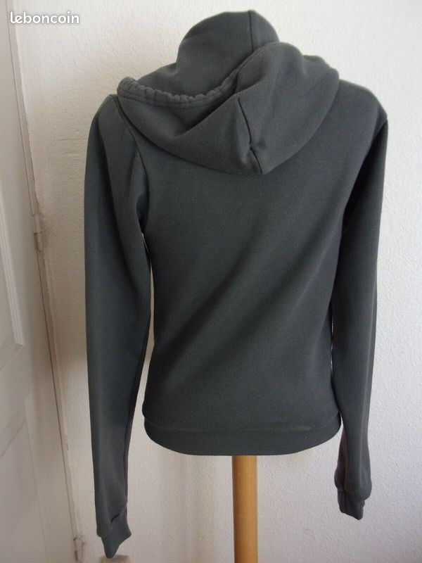 Veste jogging American Apparel molleton grise à capuche taille 36 XS - Vêtements
