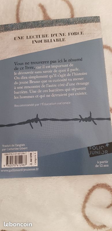 Livre : le garçon en pyjama rayé folio junior (image 2)