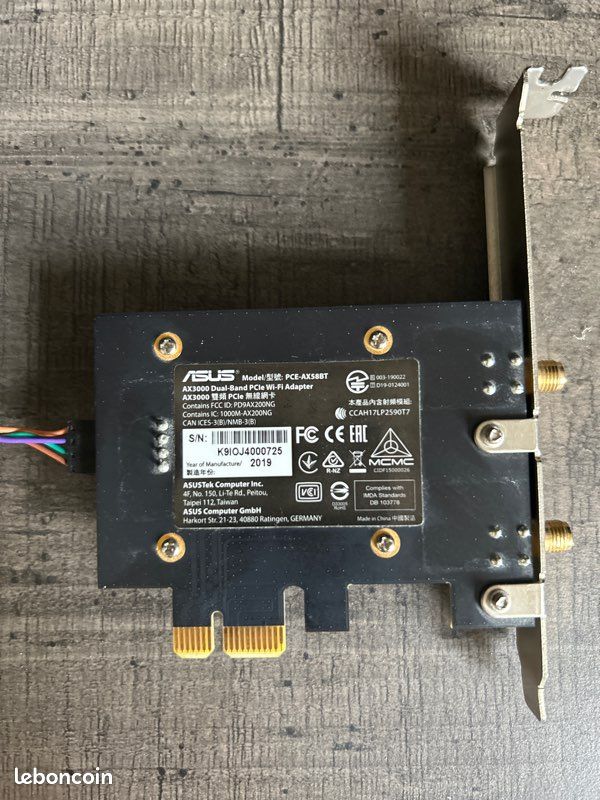 Carte Wi-Fi 6 & Bluetooth 5.0 PCIe - ASUS PCE-AX58BT (AX3000) (image 1)