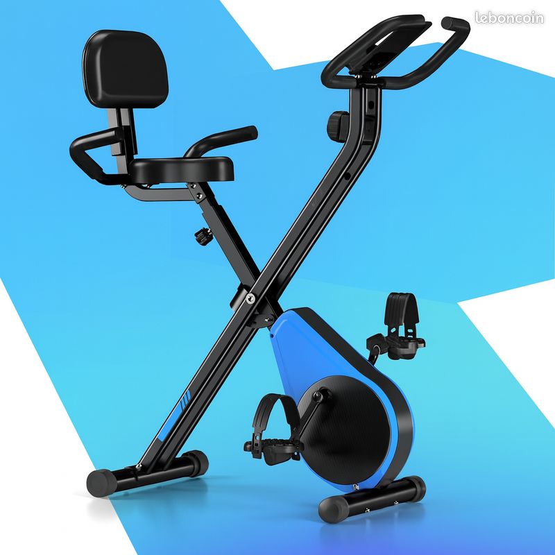 Vélo D'appartement Pliable VANNECT - 16 Niveaux Résistance Magnétique, écran LCD, Support Tablette, 160 Kg Max