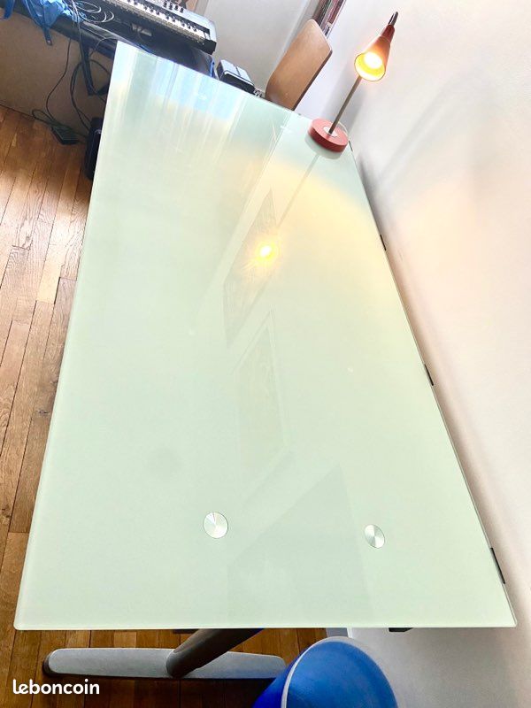 Bureau plateau verre 160x80 / Excellent état / 40 euros (image 2)