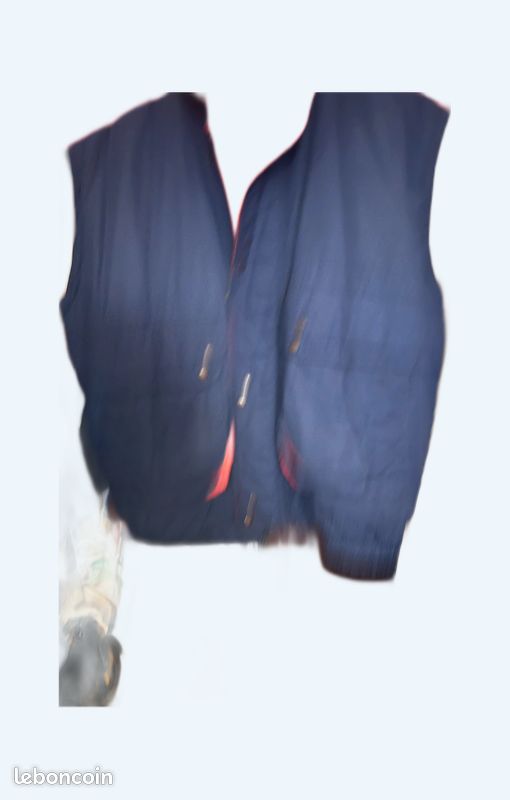 Gilet, sans manches, taille XL bleu extérieur, intérieur rouge en très bon état (image 1)
