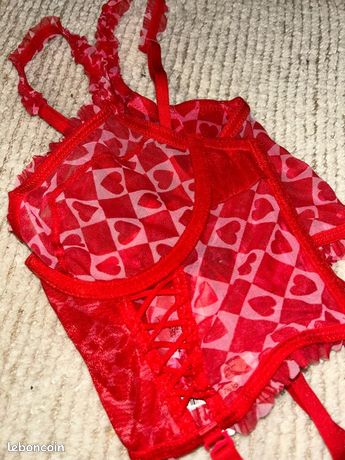 Guêpière Valisère - Taille 100B - Rouge Avec Broderie - Neuf Sans étiquette