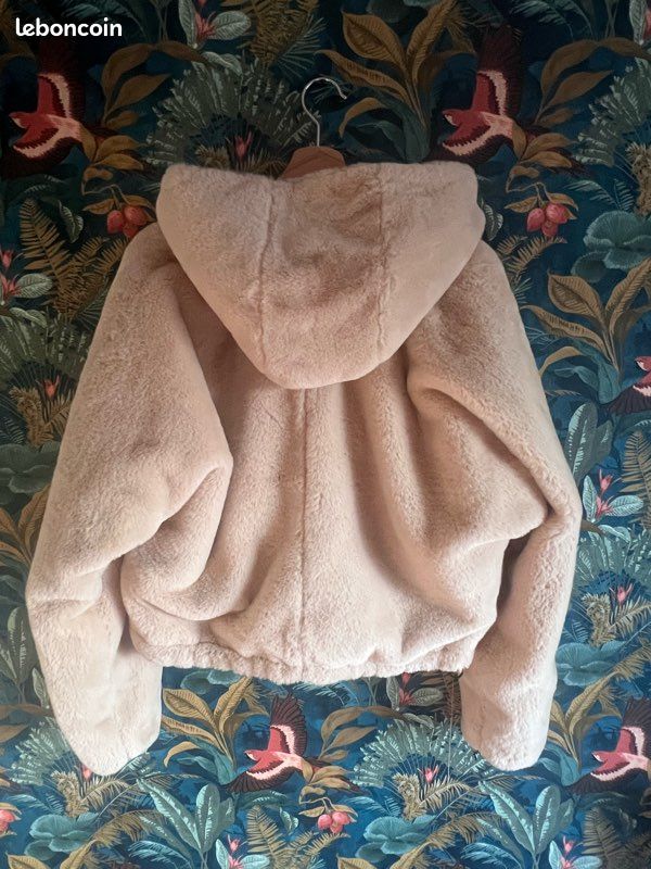 Doudoune toute douce beige crème et kaki réversible - Pimkie - Taille S oversize (image 2)