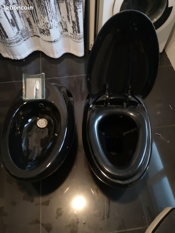 Bidet + toilette noire (image 1)