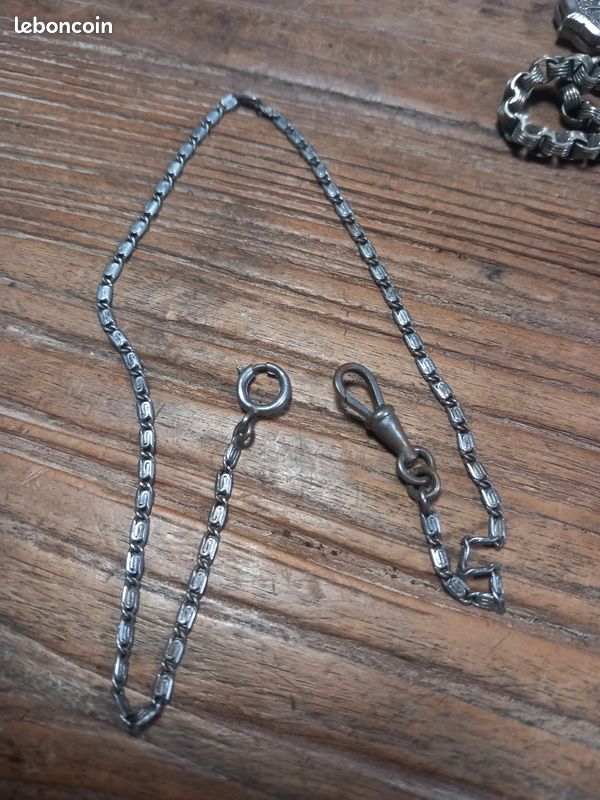 Chaîne Châtelaine Argent Massif 19ème Siècle - Pour Montre Gousset - Occasion à Restaurer