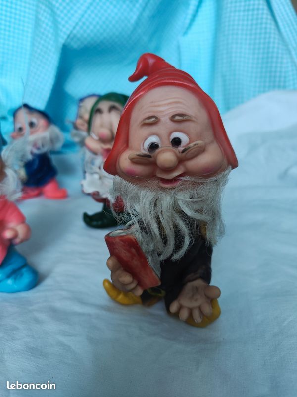Lot 7 Nains Blanche-Neige Disney vintage figurines souples (image 2)