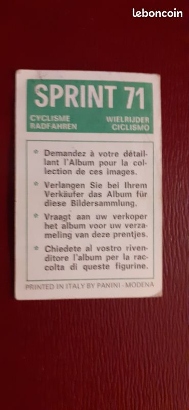 Vignettes Panini Sprint 72 - Collection