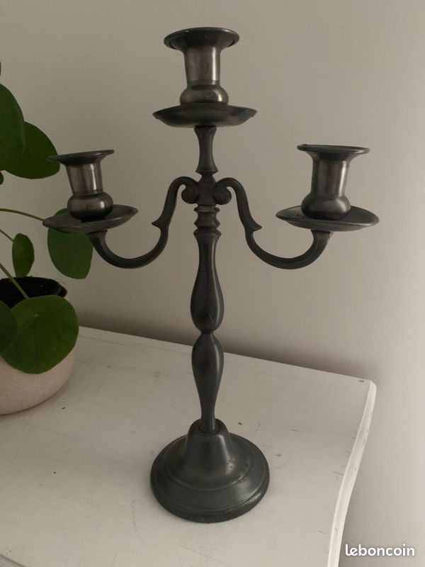 Bougeoir - Étain 865g - 33cm (image 1)