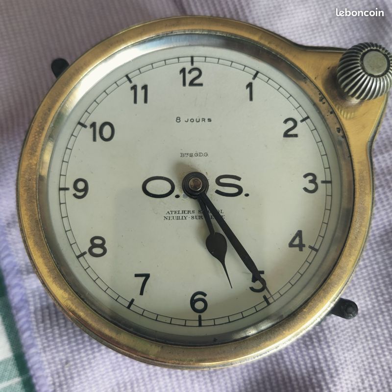 Ancienne Montre à Gousset / Horloge De Voiture - Bronze - Diamètre 58mm