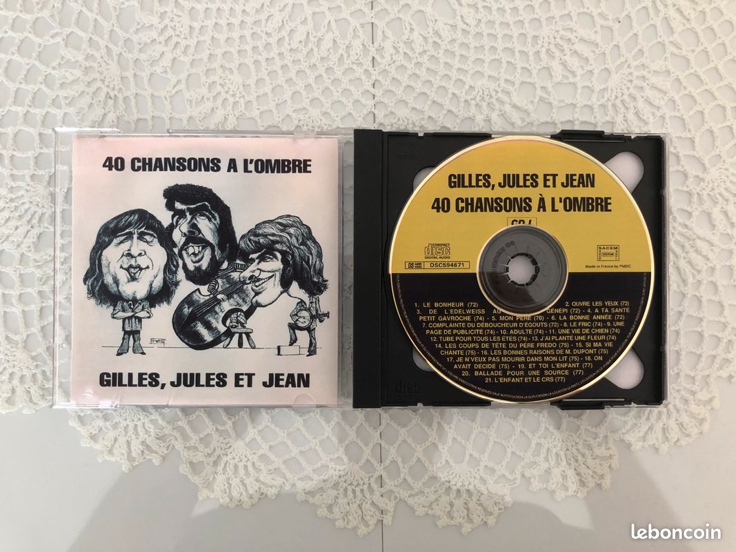 GILLES, JULES, JEAN - "40 chansons à l'ombre" (double C.D.) (image 2)