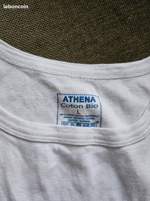 Débardeurs Athena coton biologique Tee-shirt blanc Taille L