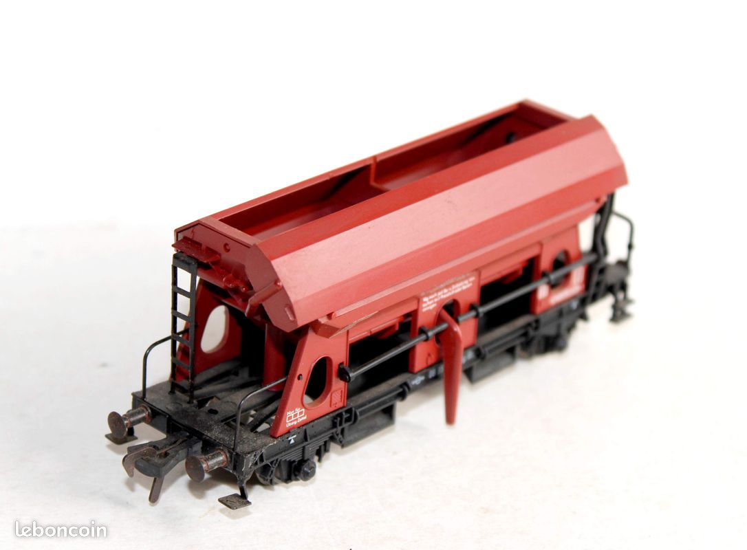 Fleischmann 1/87 ho 5510 wagon tremie, mineralier, houiller a toit basculant, db, dechargement manuel (image 1)