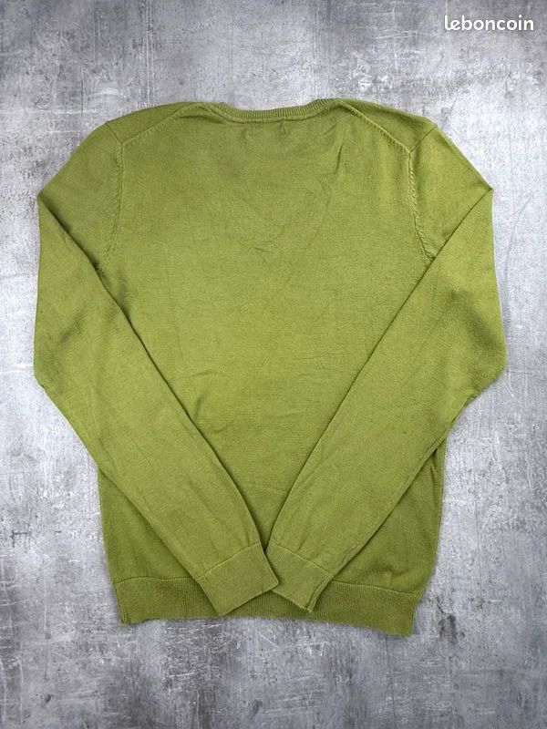 Pull Tommy Hilfiger Pima Cotton Blend Vert Anis Femme Taille M N0554 (image 3)