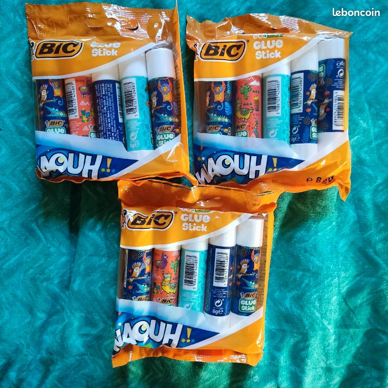 3 lots de 5 bâtons de colle BIC amusants (image 1)