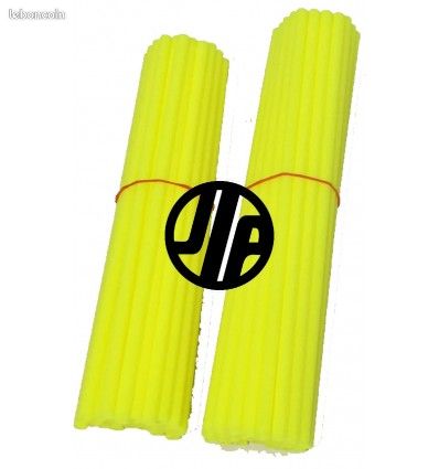 72 Couvre-Rayons Moto Réfléchissants Vert - Protection Jantes Universel 24 Cm - Look Sportif
