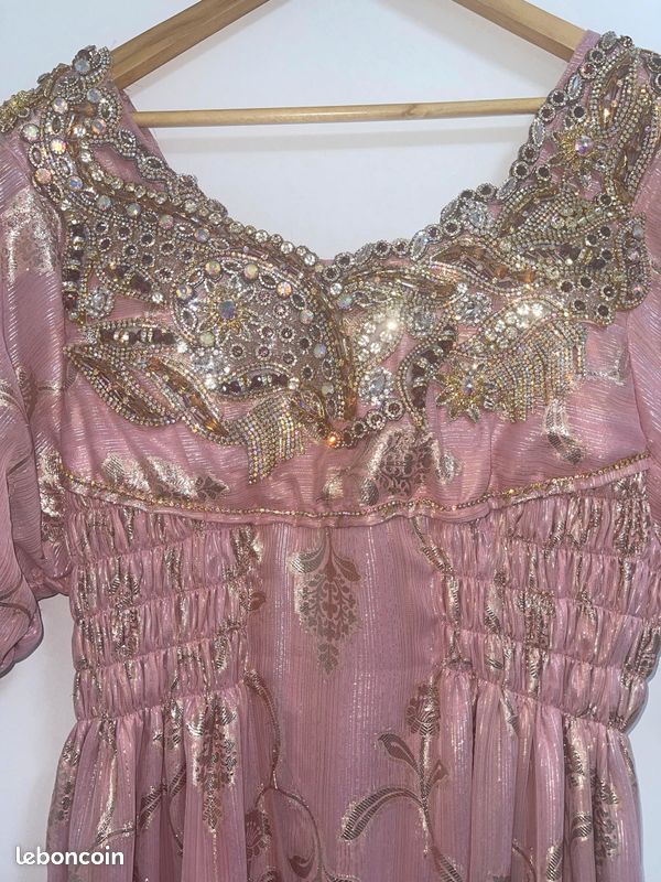 Robe oranaise blouza saumon dorée (image 1)