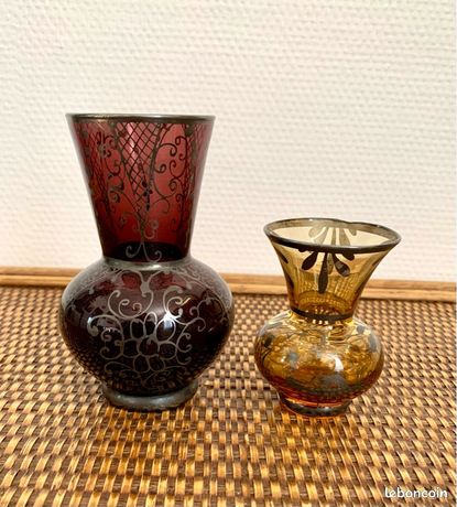 Mini Vases Anciens En Verre De Murano Attribués à Salviati - Lot Avec Réduction