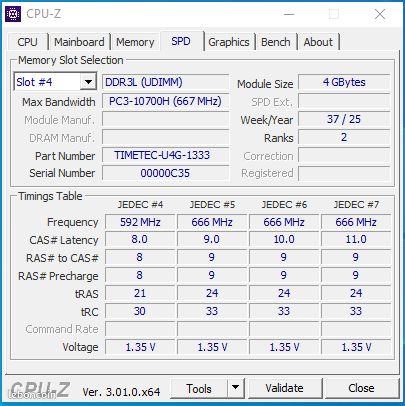 Timetec, 4 barrettes (UDIMM) RAM DDR3 - 16 Go (4x 4 Go), DDR3-1333, CL9-9-9-24, 1.35, Non-ECC (image 18)