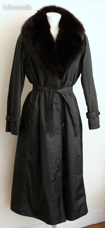 Tf14 Manteau imperméable doublé fourrure véritable SPRUNG FRERES T.L (image 1)