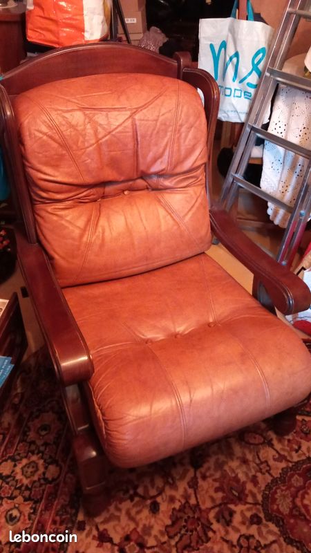 Vends 2fauteuils ecuir (image 2)