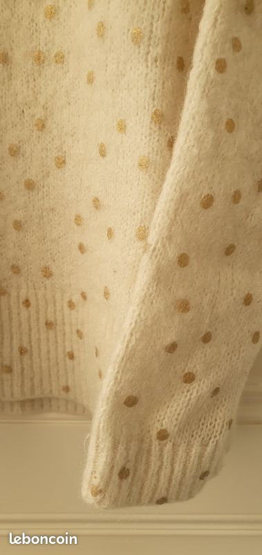 Pull Lupin Sézane XS écru pois dorés LM75 (image 4)