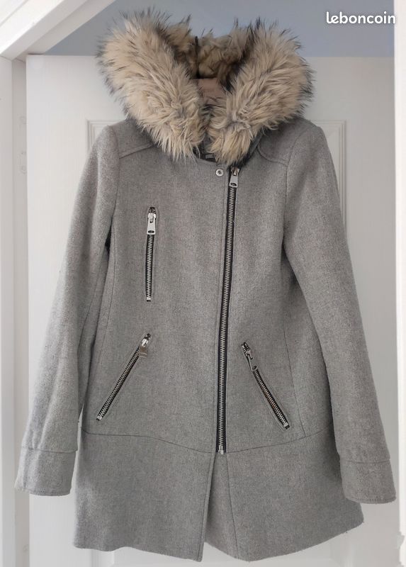 Manteau mi-long avec capuche gris PIMKIE Vêtements