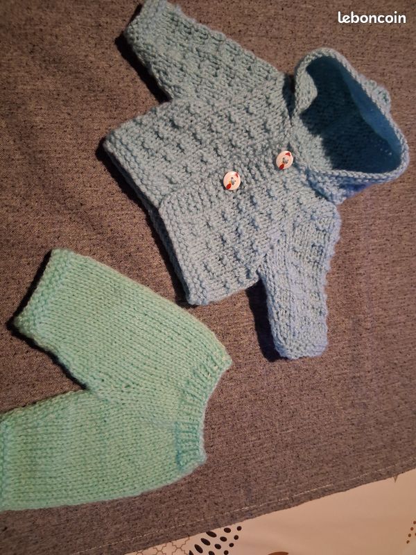 Vêtements neufs tricotés mains poupon poupée (image 3)