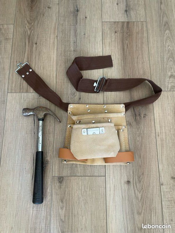 Ceinture Porte-outils De Charpentier En Cuir – Vintage, Occasion, Très Bon état