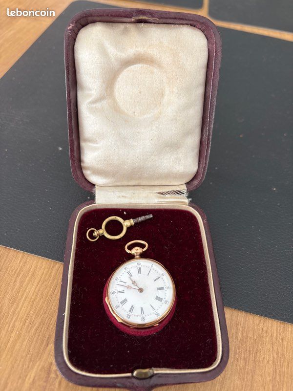 Montre Pendentif Femme Ancienne - Remplie D’or Hampden - Étui De Chasse - Occasion Excellent état