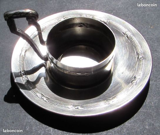 Timbale métal argenté décor à degrés poinçon orfèvre Francia WG vintage Made in France - France