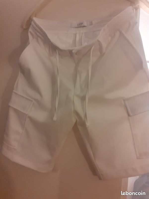 Bermuda chino en coton stretch, blanc, taille 36 (image 1)