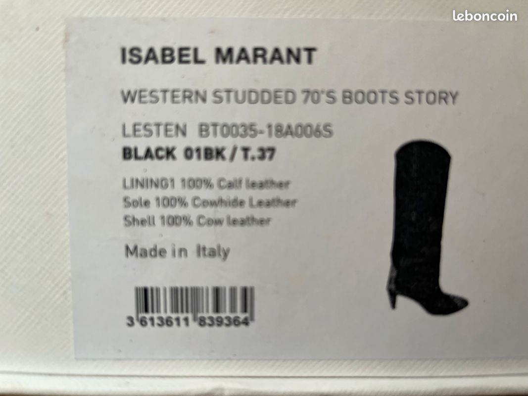 Bottes 37 cuir noires neuves Isabel Marant (image 10)