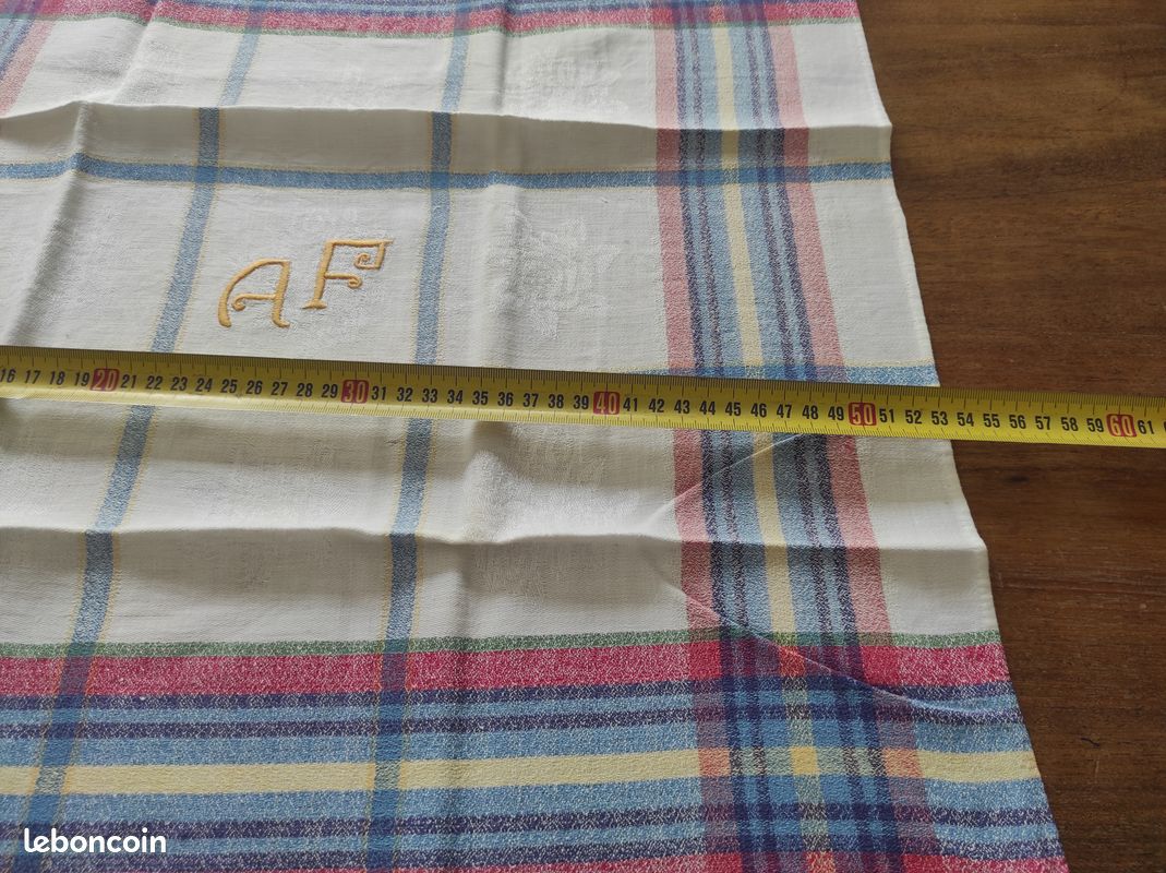 Ensemble nappe et serviettes anciennes (image 9)