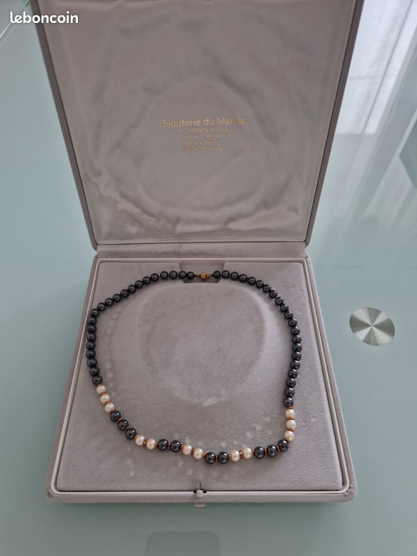 Collier De Perles En Hématite - État Proche Du Neuf