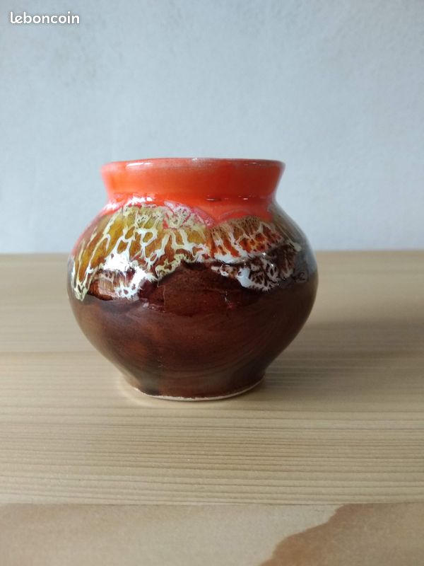 Petit Vase Céramique émaillée VALLAURIS * fat lava écume Vintage 70 (image 3)