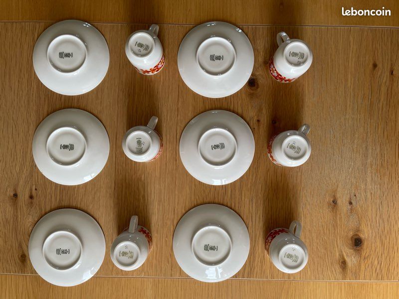 Lot 6 Tasses & Sous-tasses Vintage Porcelaine Schumann Arzberg Bavaria 70s (image 2)