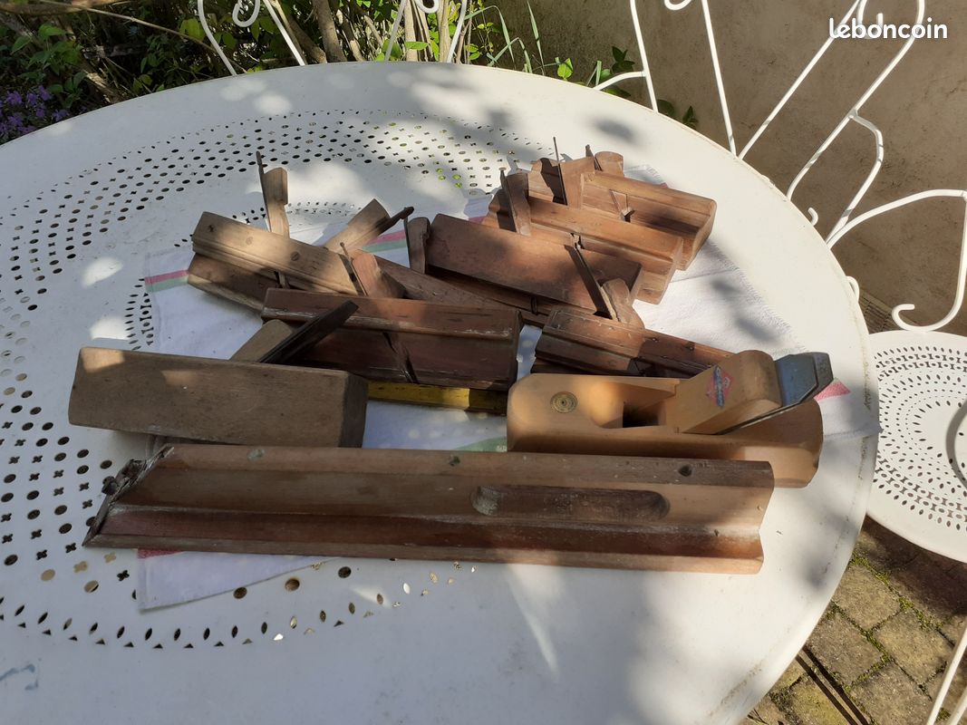 Lot Rare De 9 Rabots Hollandais Anciens - Outils Vintage Bon état